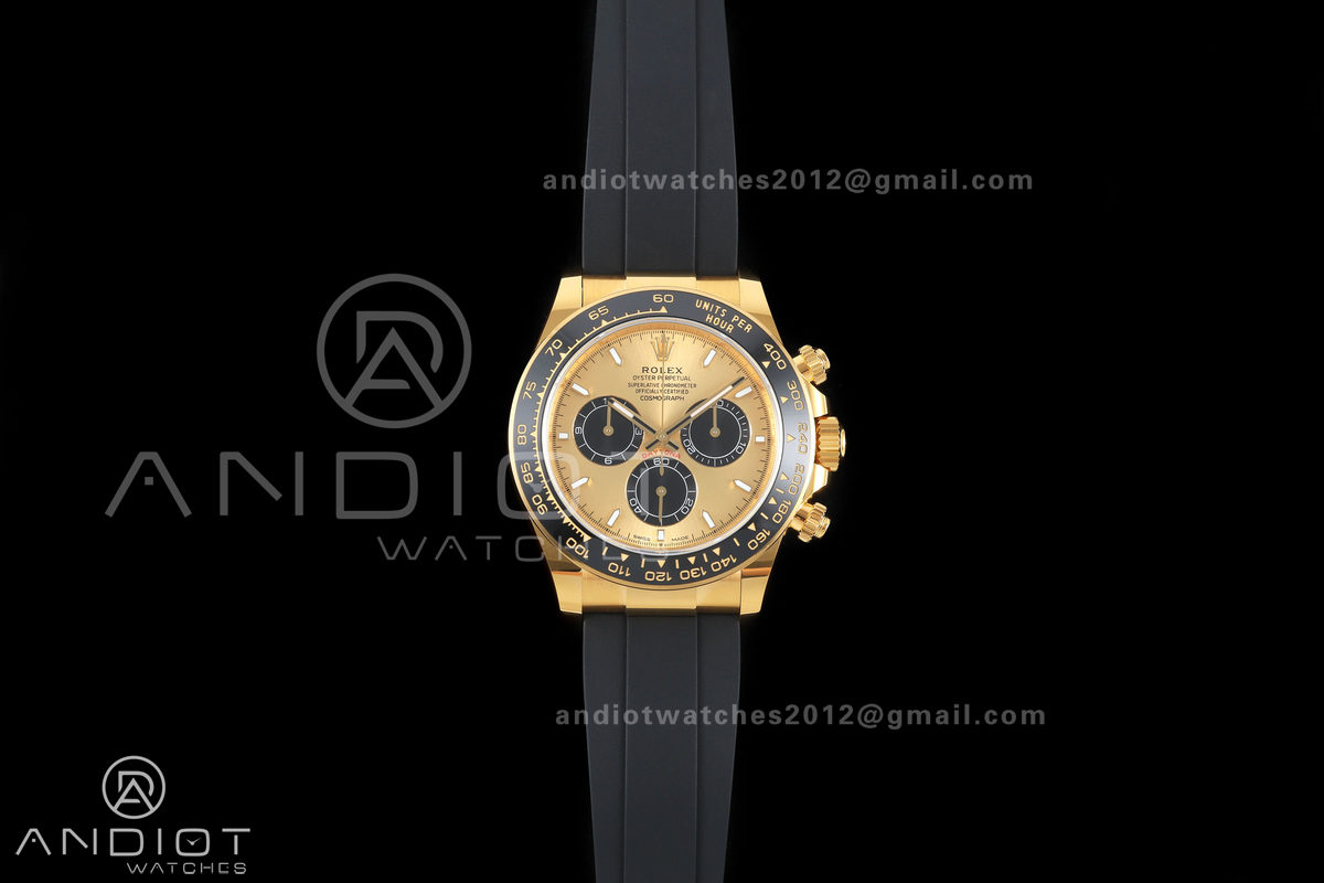 Daytona 126518 BTF 1:1 Best Edition YG/Black Dial on Oysterflex Strap DD4131 (Weighted)